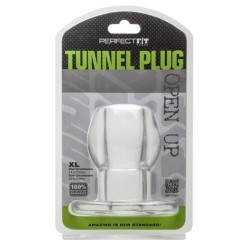 Perfect Fit Ass Tunnel Plug Silicone Transparent Extra-Large 9 x 7 cm